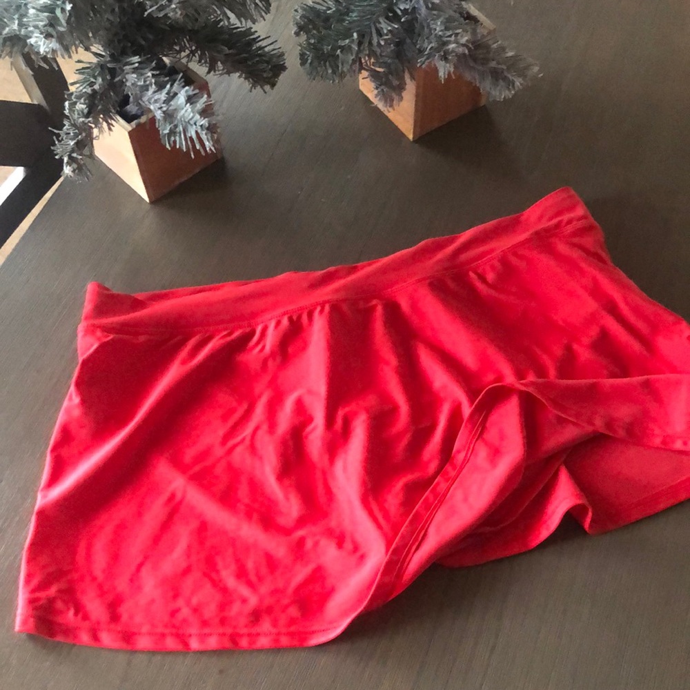 Tropical Escape ❤️ red swim skirt with insert Sz 14